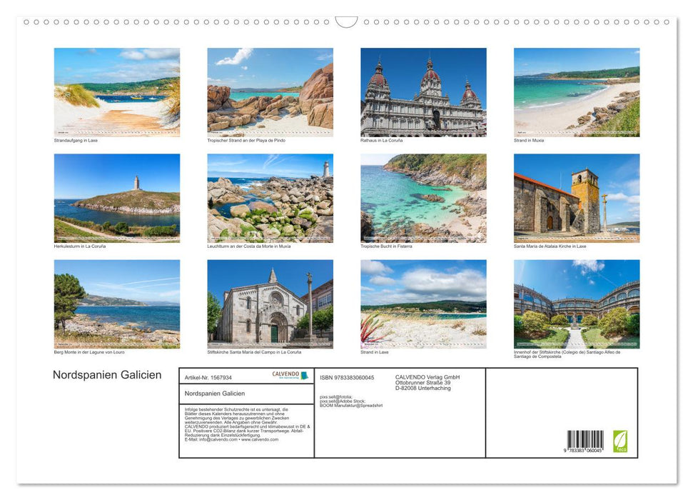 Northern Spain Galicia (CALVENDO wall calendar 2024) 