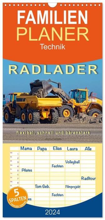 Radlader - flexibel, schnell und bärenstark (CALVENDO Familienplaner 2024)