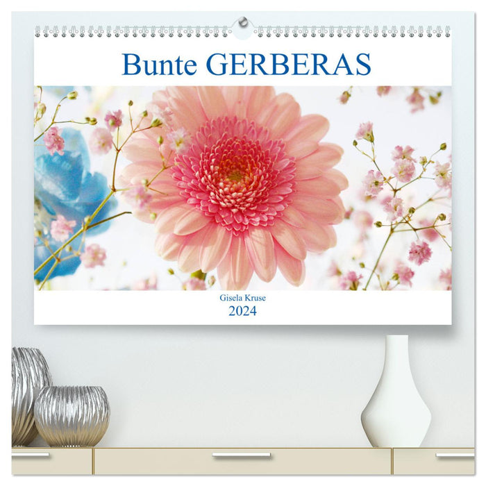 Bunte Gerberas (CALVENDO Premium Wandkalender 2024)