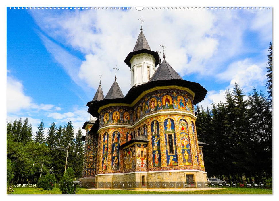 Monasteries in Bucovina (CALVENDO Premium Wall Calendar 2024) 