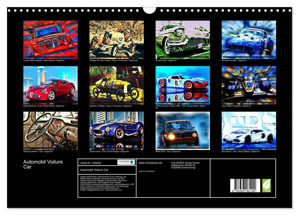 Automobile Voiture Car (CALVENDO Wall Calendar 2024) 