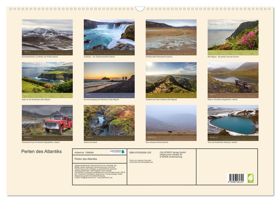 Pearls of the Atlantic - Iceland and São Miguel (CALVENDO wall calendar 2024) 