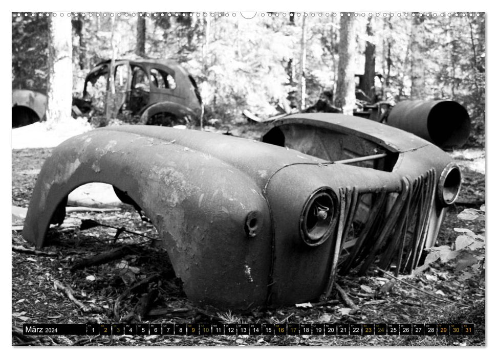 Die verfallenen Autos von Kyrkö Mosse (CALVENDO Wandkalender 2024)