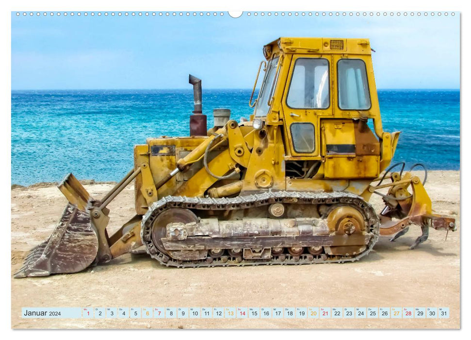 Bulldozers - extremely strong work animals (CALVENDO Premium Wall Calendar 2024) 