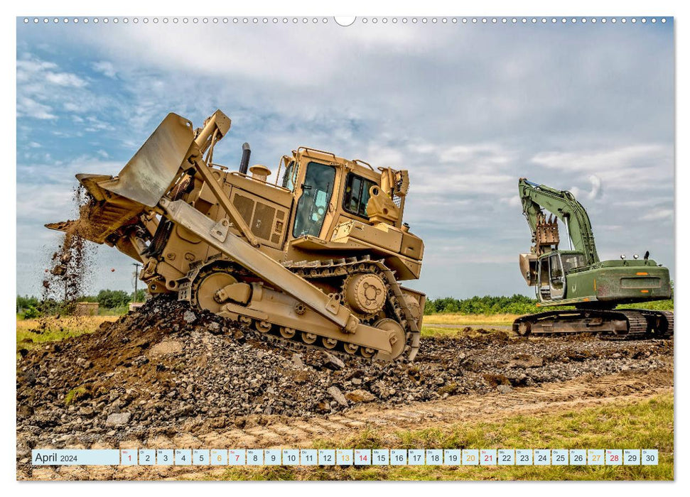 Bulldozers - des animaux de travail extrêmement puissants (Calvendo Premium Wall Calendar 2024) 