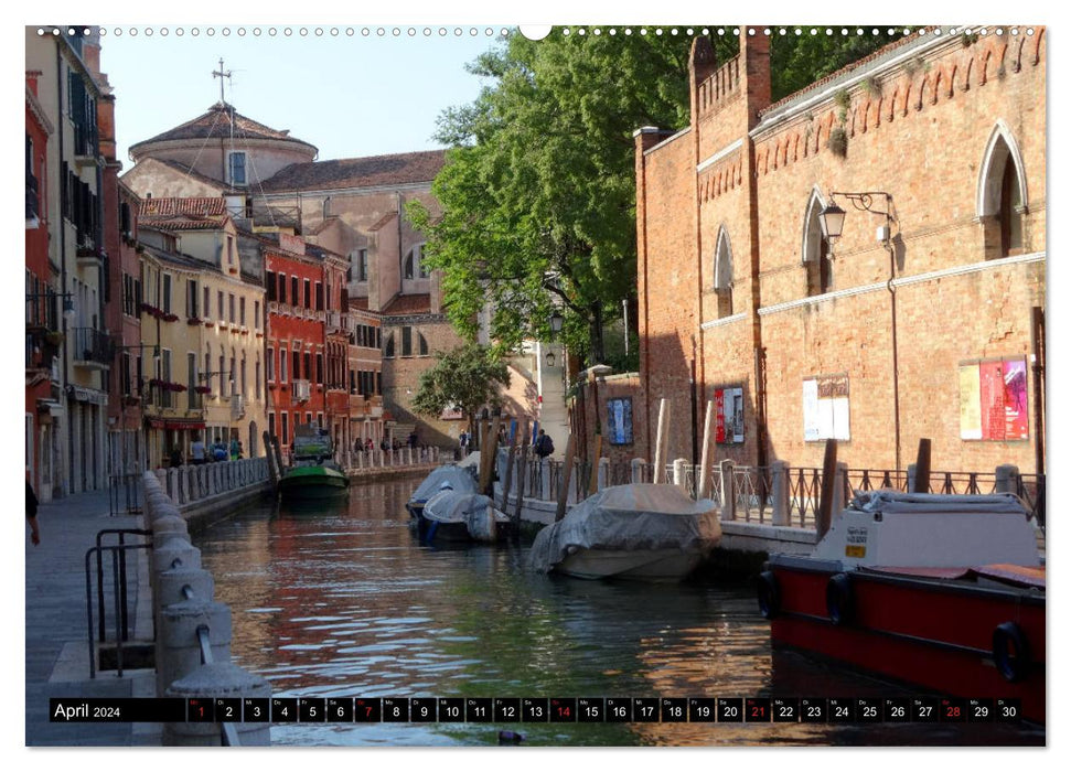 Auf den Kanälen von Venedig (CALVENDO Premium Wandkalender 2024)