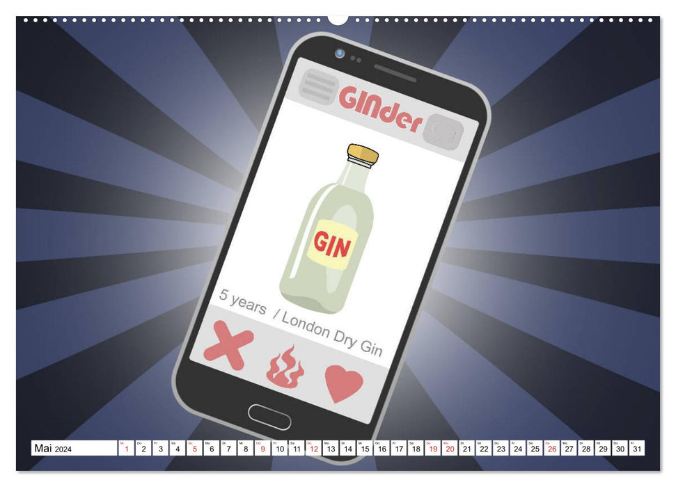 Gin &amp; Tonic Les meilleurs dictons et jeux de mots (Calvendo Premium Wall Calendar 2024) 