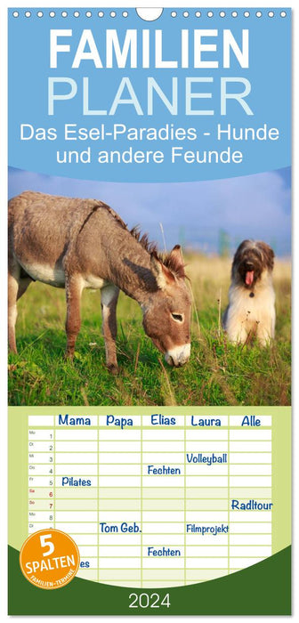 Le paradis des ânes - chiens et autres amis (Agenda familial CALVENDO 2024) 