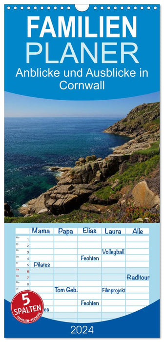 Anblicke und Ausblicke in Cornwall (CALVENDO Familienplaner 2024)