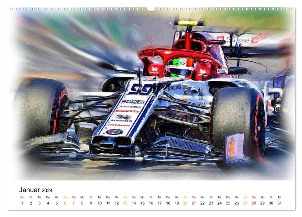 Plein gaz dans le monoposto (calendrier mural CALVENDO 2024) 