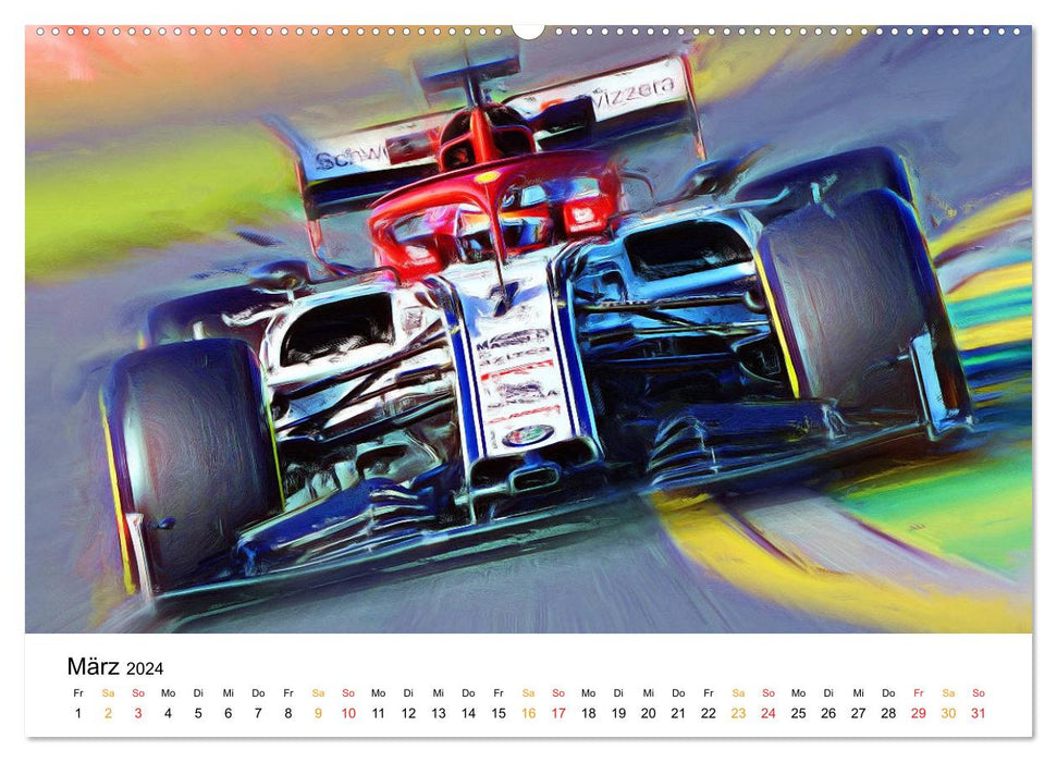 Plein gaz dans le monoposto (calendrier mural CALVENDO 2024) 