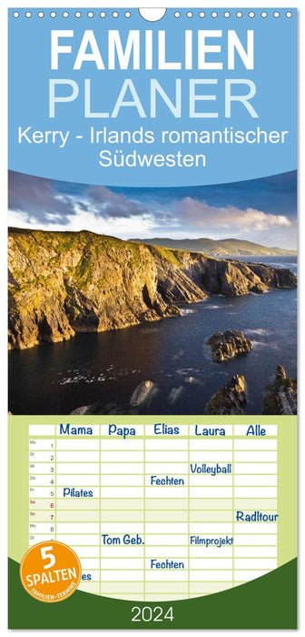 Kerry - Le sud-ouest romantique de l'Irlande (Planificateur familial CALVENDO 2024) 