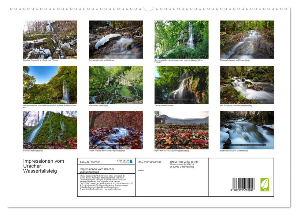 Impressionen vom Uracher Wasserfallsteig (CALVENDO Premium Wandkalender 2024)