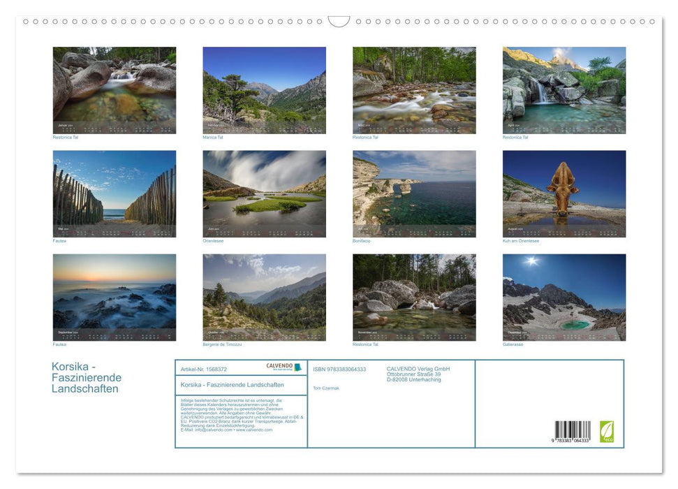 Corsica - Fascinating landscapes (CALVENDO wall calendar 2024) 