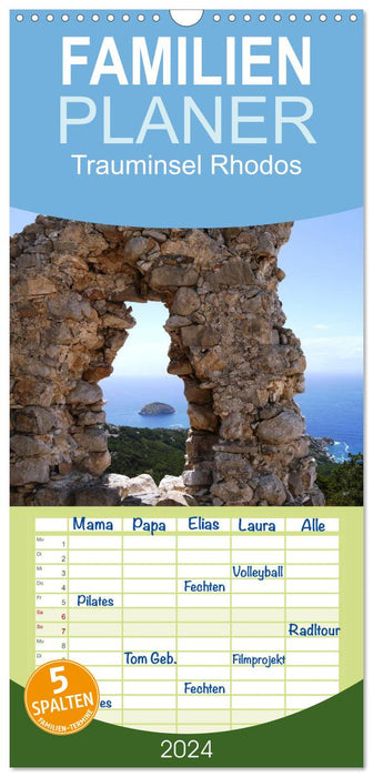 Île de rêve de Rhodes (Agenda familial CALVENDO 2024) 
