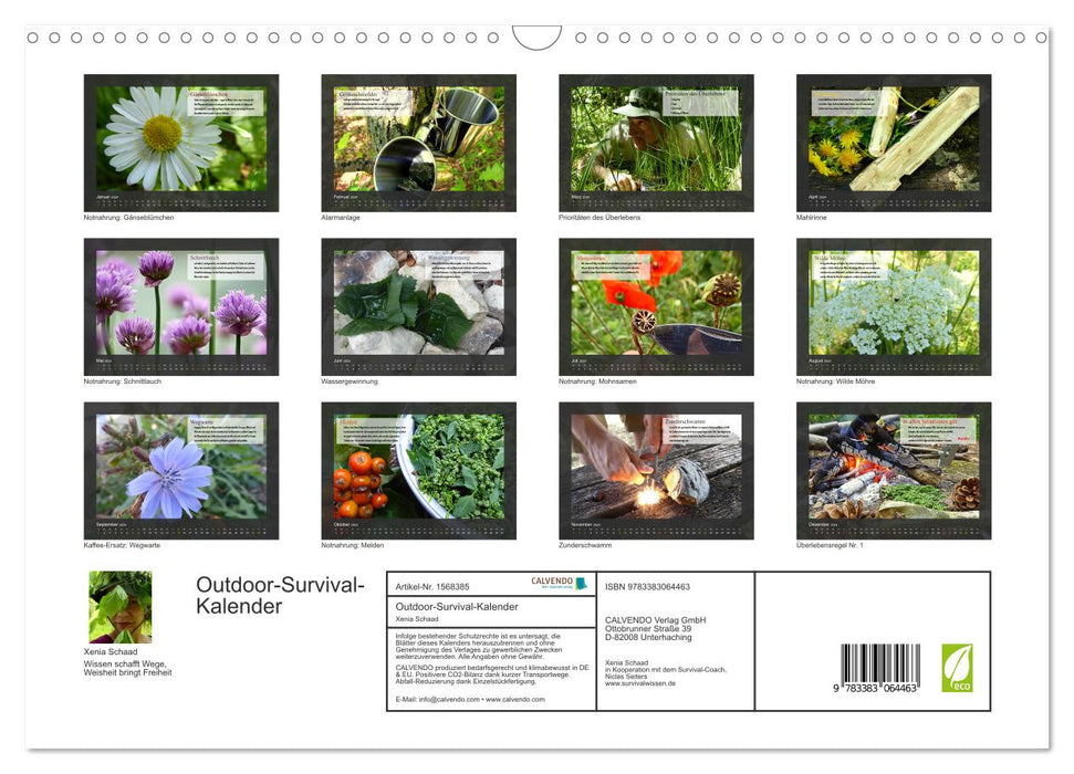 Outdoor survival calendar (CALVENDO wall calendar 2024) 