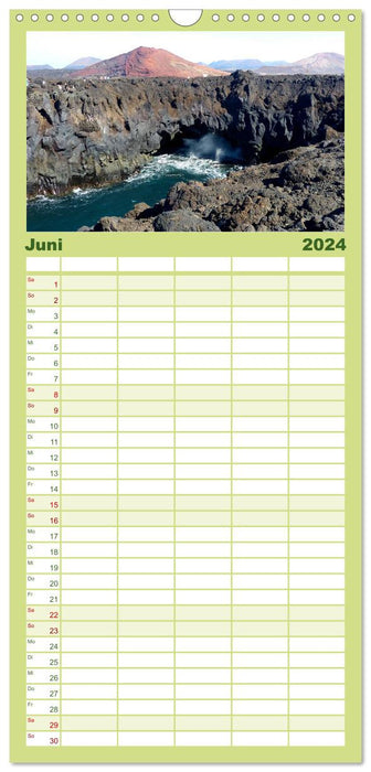 Île volcanique de Lanzarote (Agenda familial CALVENDO 2024) 