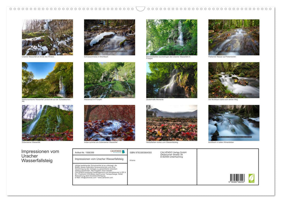 Impressions from the Uracher Wasserfallsteig (CALVENDO wall calendar 2024) 