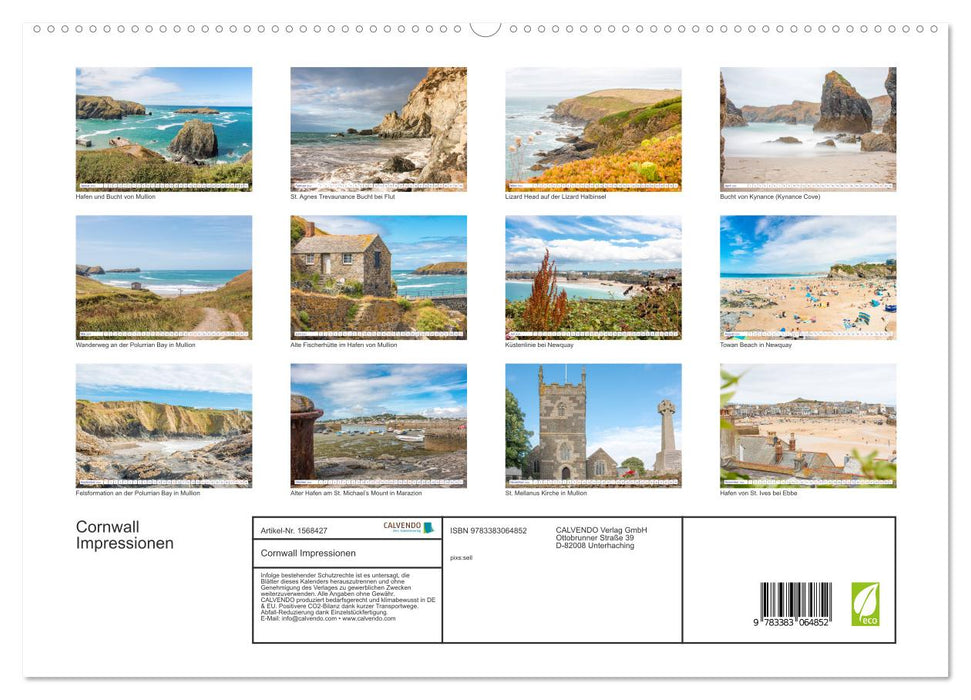 Cornwall Impressions (CALVENDO Premium Wall Calendar 2024) 