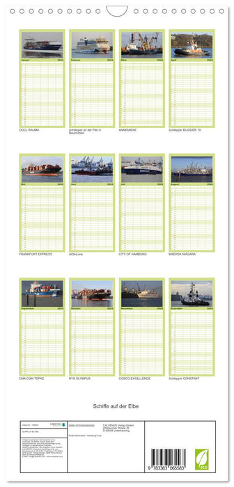 Navires sur l'Elbe (Agenda familial CALVENDO 2024) 