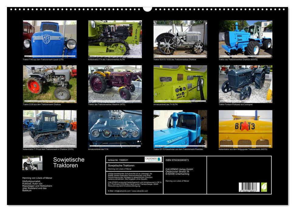 Soviet Tractors - Classic Tractors of the USSR (CALVENDO Wall Calendar 2024) 