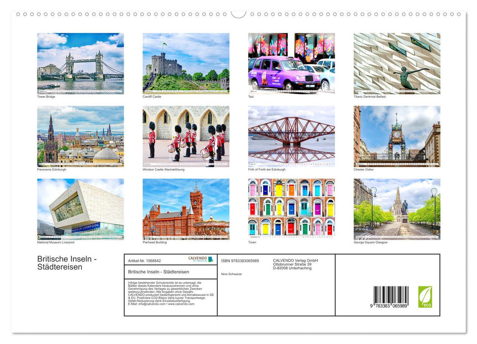Britische Inseln - Städtereisen (CALVENDO Premium Wandkalender 2024)