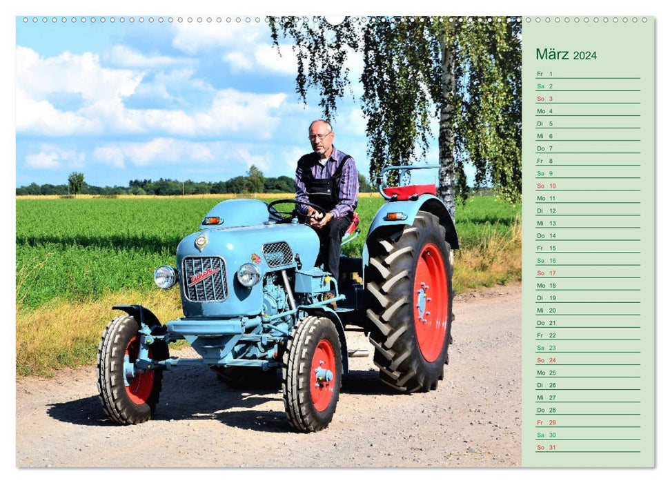 Vintage tractor on tour (CALVENDO Premium wall calendar 2024) 