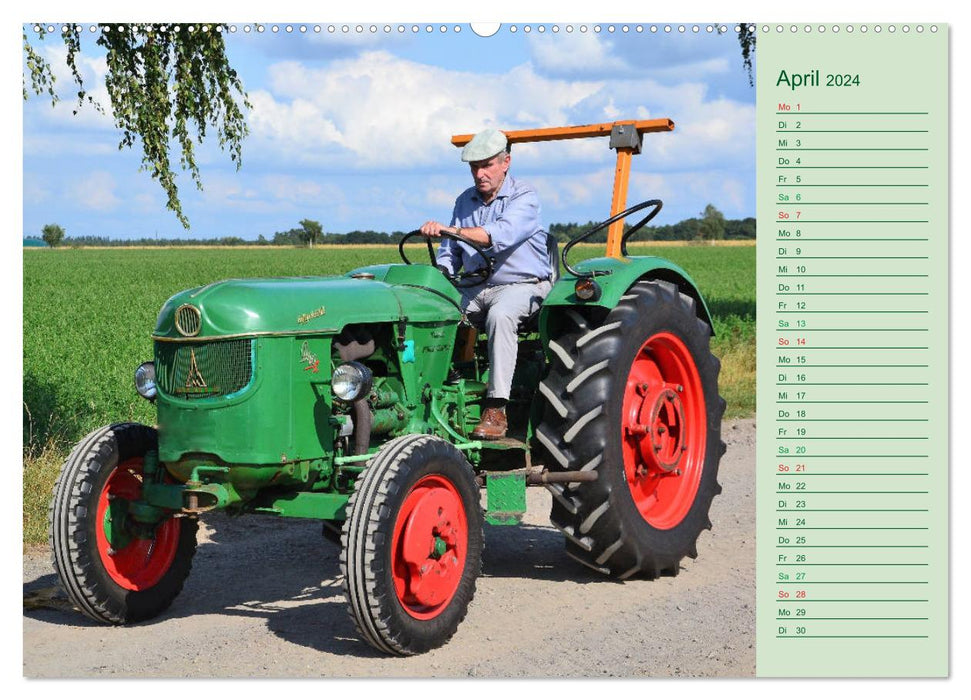 Vintage tractor on tour (CALVENDO Premium wall calendar 2024) 