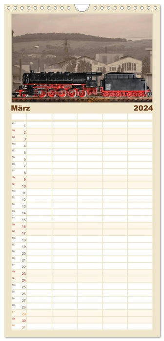 Locomotives à vapeur en voie N (Planificateur familial CALVENDO 2024) 