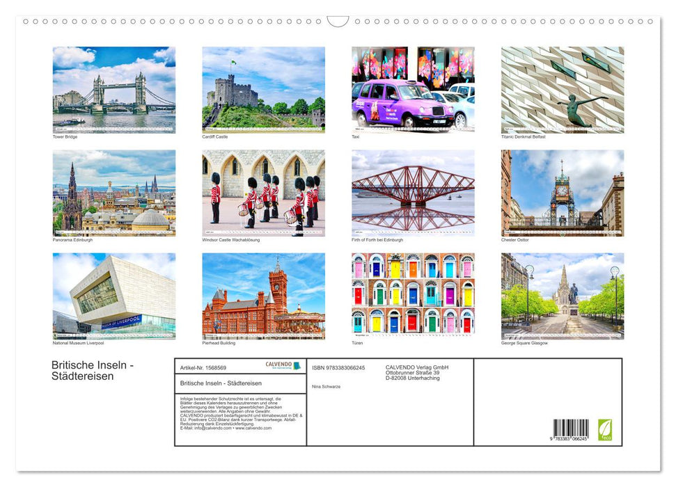 British Isles - City Trips (CALVENDO Wall Calendar 2024) 