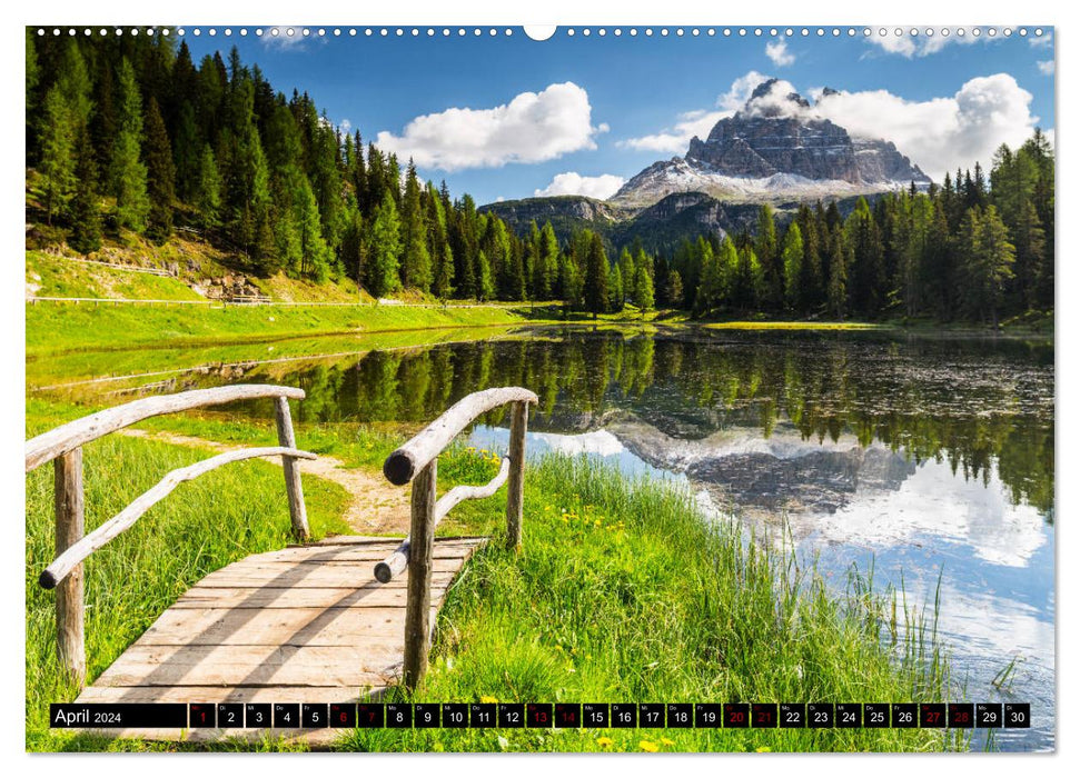 Mountain lakes in the Dolomites (CALVENDO wall calendar 2024) 