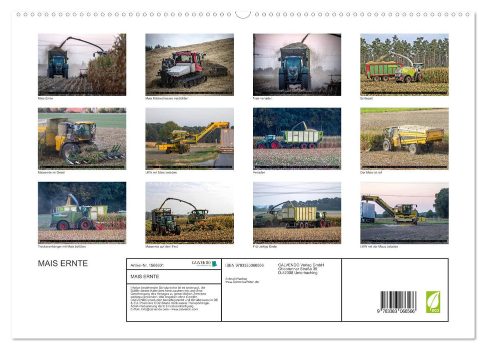 CORN HARVEST (CALVENDO Premium Wall Calendar 2024) 