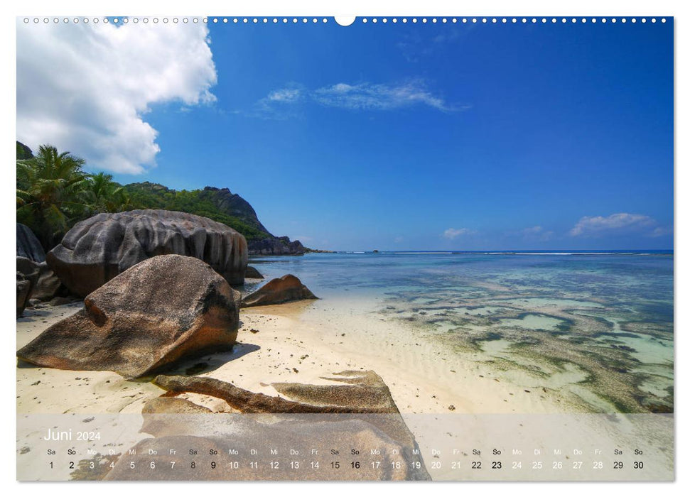 Seychellen - Paradis im indischen Ozean (CALVENDO Premium Wandkalender 2024)
