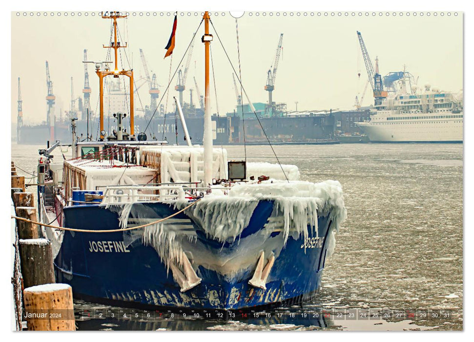 Port de Hambourg (Calvendo Premium Calendrier mural 2024) 