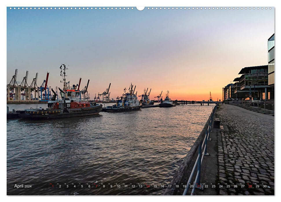 Port de Hambourg (Calvendo Premium Calendrier mural 2024) 