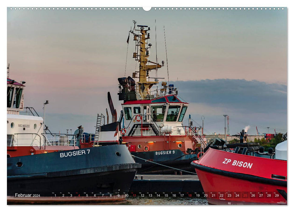 Port de Hambourg (calendrier mural CALVENDO 2024) 