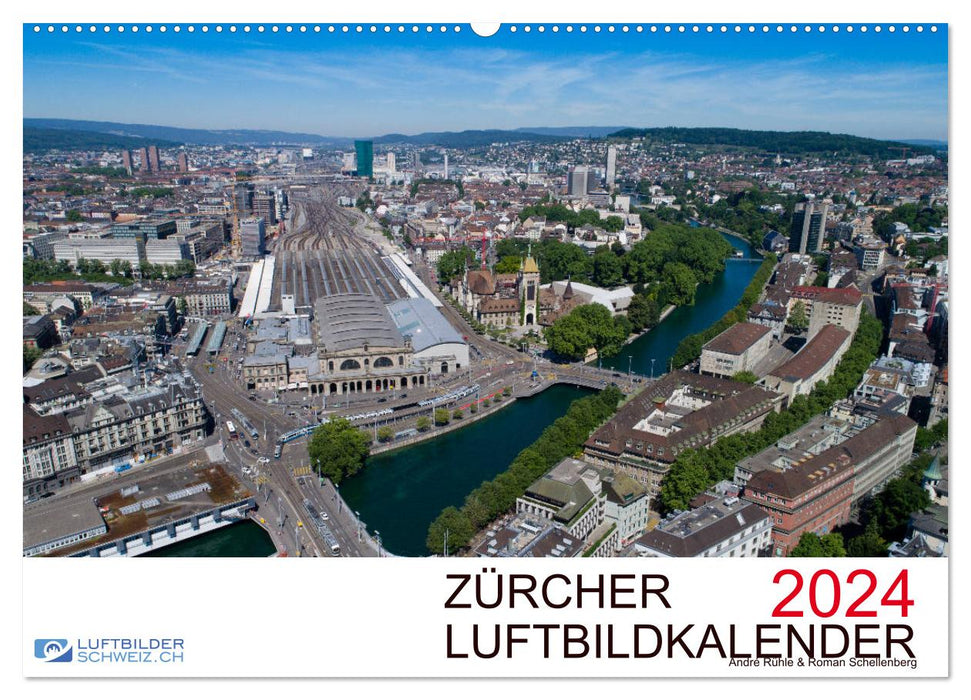Calendrier photo aérien de Zurich 2024 (calendrier mural CALVENDO 2024) 
