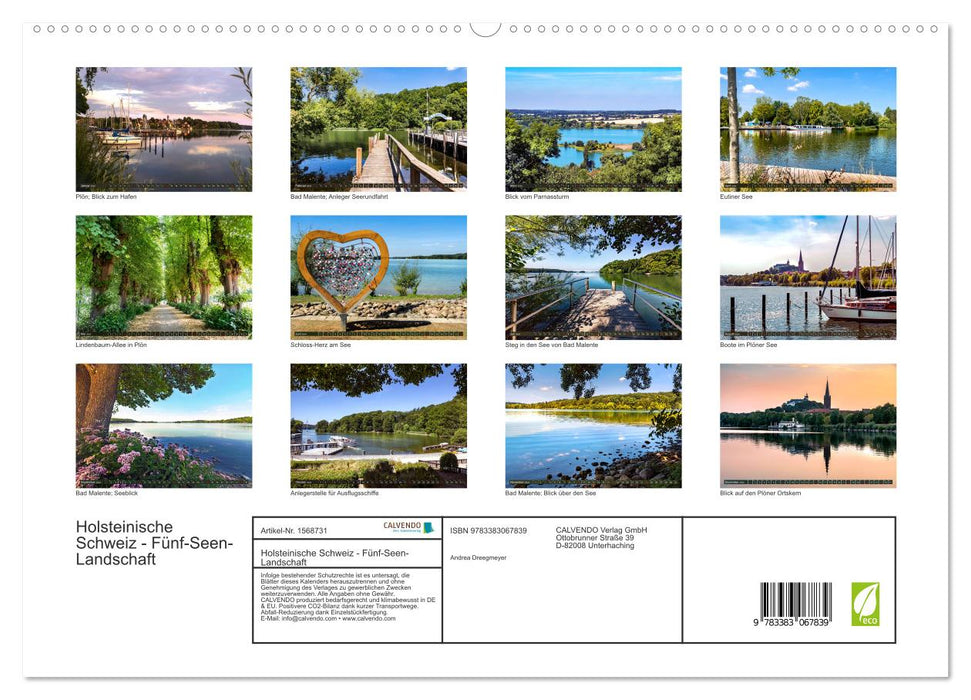 Holstein Switzerland - Five Lakes Landscape (CALVENDO Premium Wall Calendar 2024) 