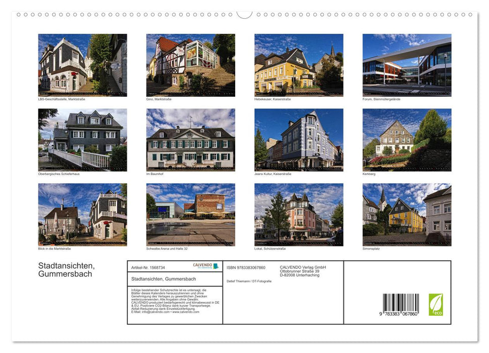 City views, Gummersbach (CALVENDO Premium Wall Calendar 2024)