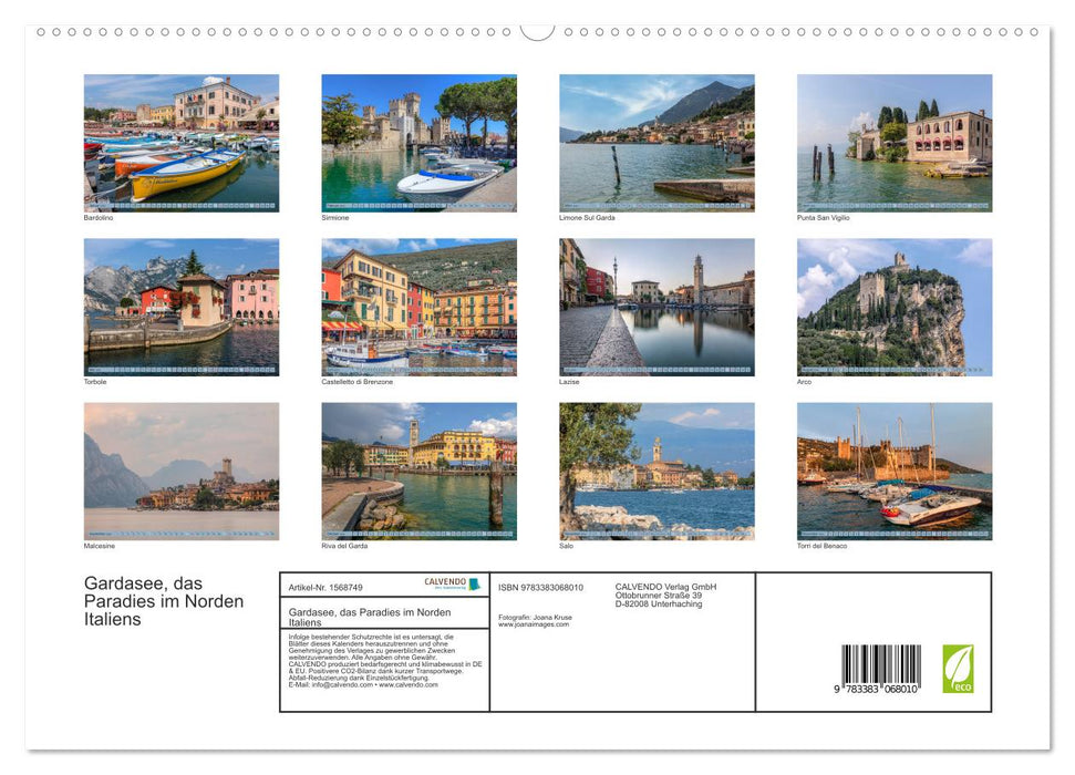 Lac de Garde, le paradis du nord de l'Italie (Calendrier mural CALVENDO Premium 2024) 
