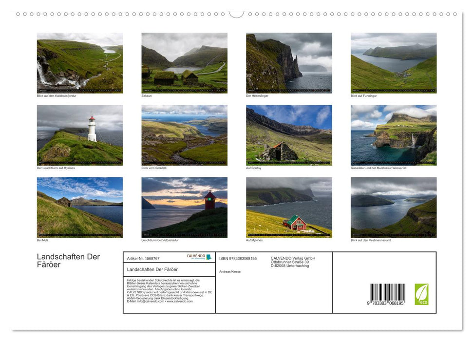 Landscapes of the Faroe Islands (CALVENDO Premium Wall Calendar 2024) 