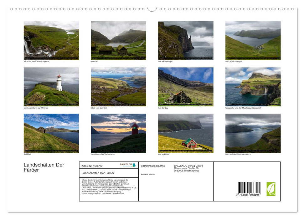Landschaften Der Färöer (CALVENDO Premium Wandkalender 2024)