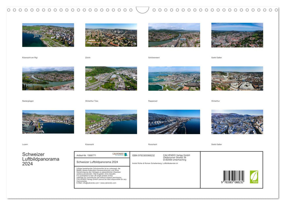 Swiss aerial panorama 2024 (CALVENDO wall calendar 2024) 