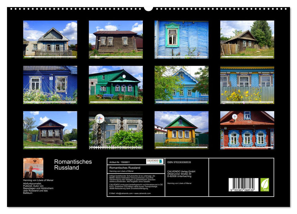 Romantic Russia - Wooden Houses in Chuvashia (CALVENDO Premium Wall Calendar 2024) 