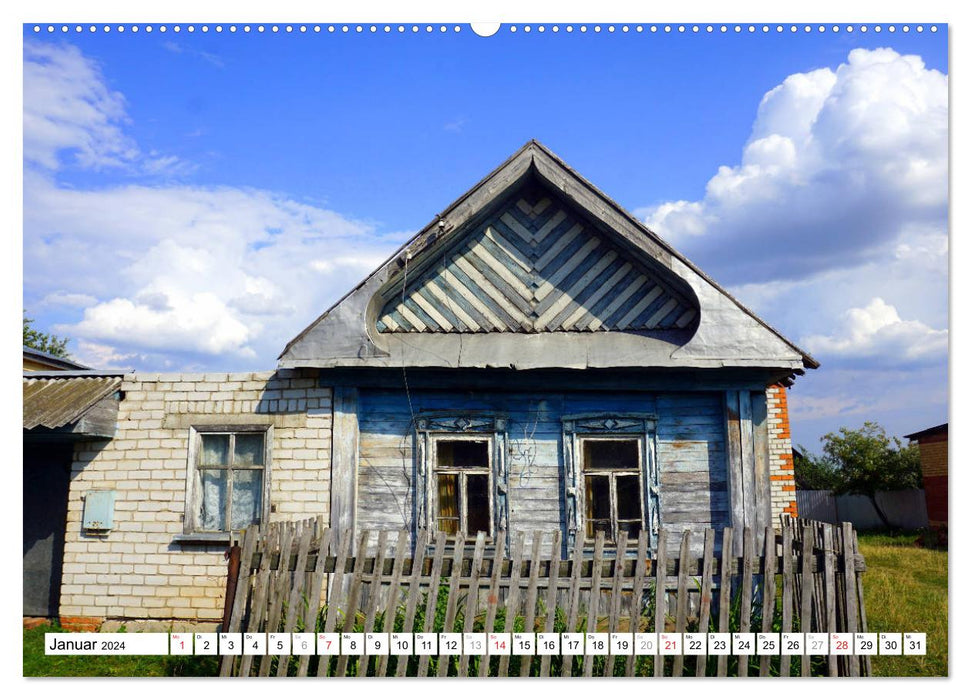 Romantisches Russland - Holzhäuser in Tschuwaschien (CALVENDO Premium Wandkalender 2024)