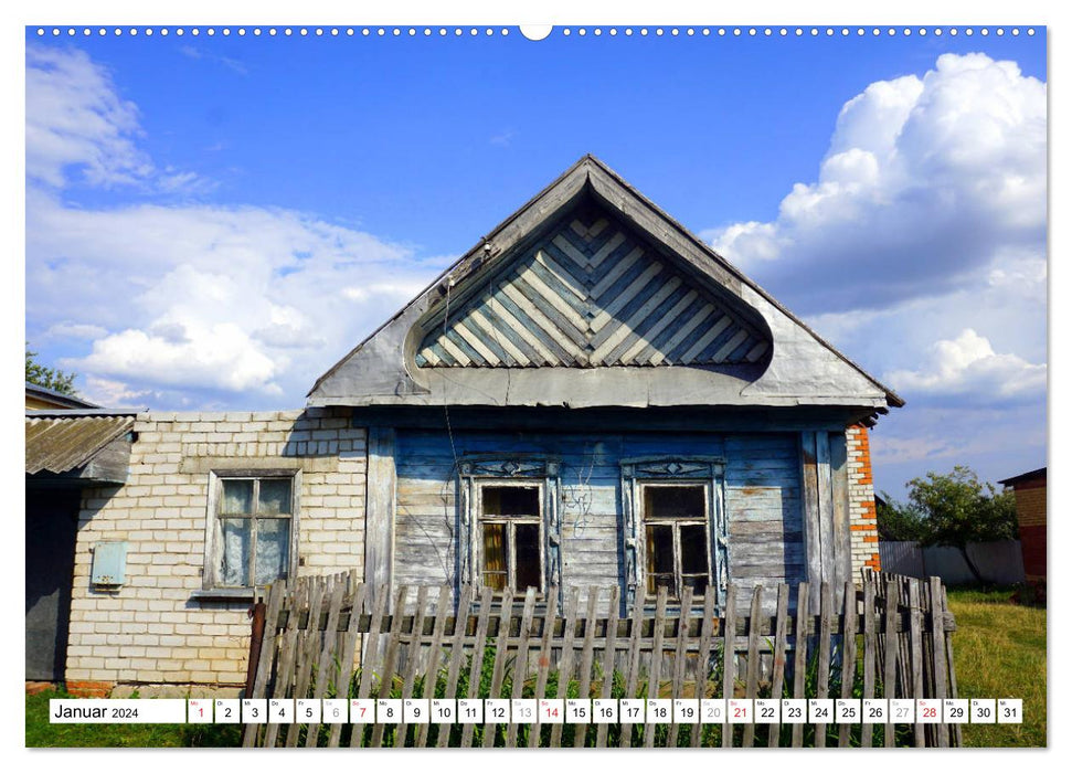 Romantic Russia - Wooden Houses in Chuvashia (CALVENDO Premium Wall Calendar 2024) 