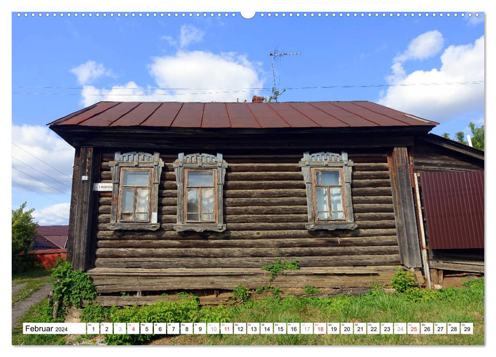 Romantic Russia - Wooden Houses in Chuvashia (CALVENDO Premium Wall Calendar 2024) 