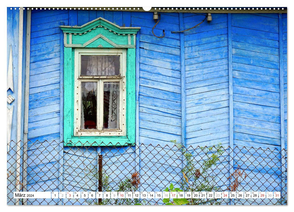 Romantisches Russland - Holzhäuser in Tschuwaschien (CALVENDO Premium Wandkalender 2024)