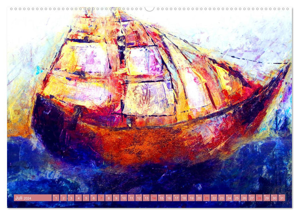 Kutter, Kahn und Segelboot - Boote und Schiffe als künstlerisches Motiv (CALVENDO Premium Wandkalender 2024)