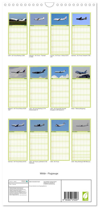 Militär - Flugzeuge (CALVENDO Familienplaner 2024)